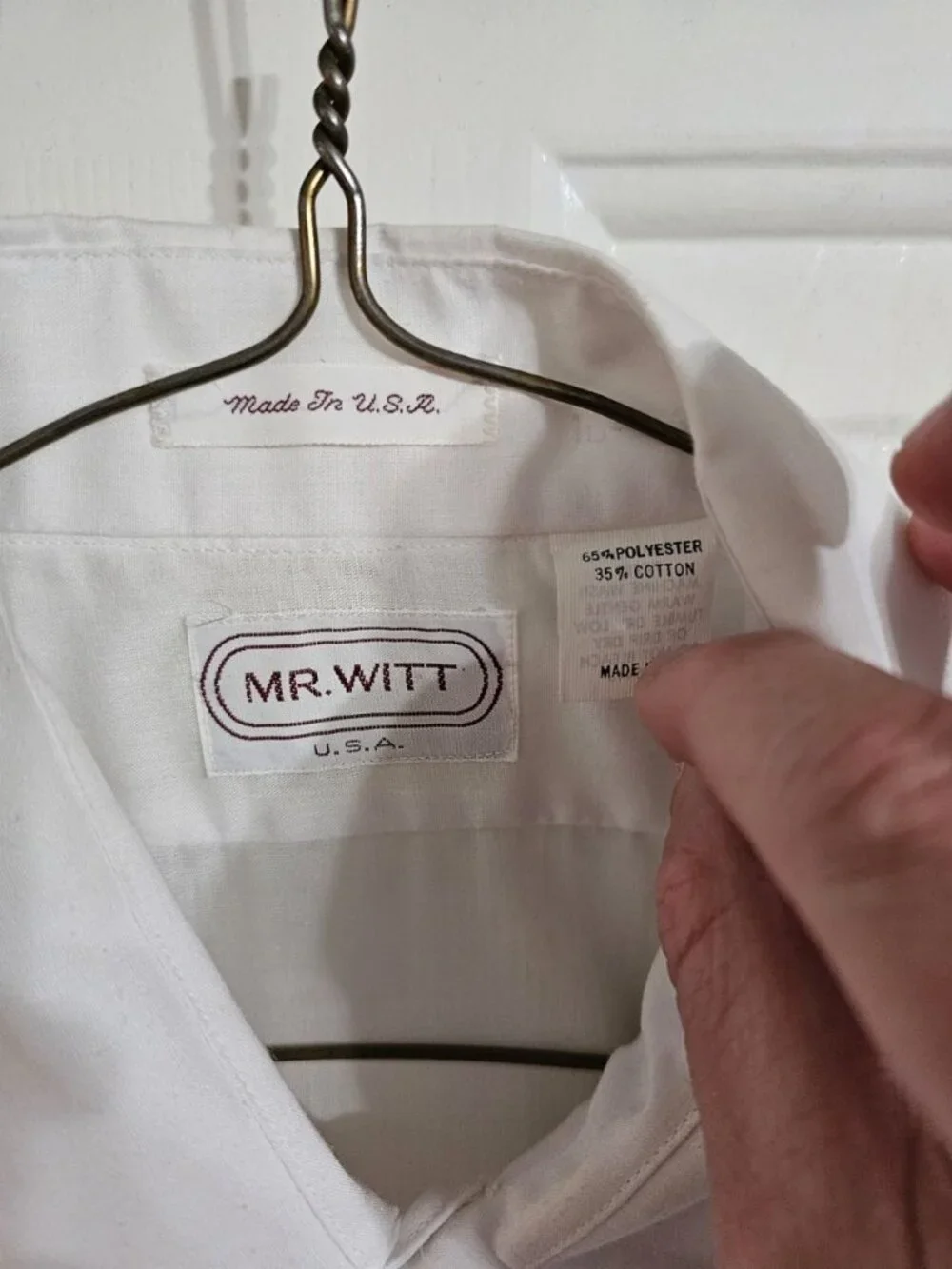 Vintage Mr. Witt Men Large White Tuxedo Shirt Pleated Front French Cuff USA Made - Picture 4 of 7